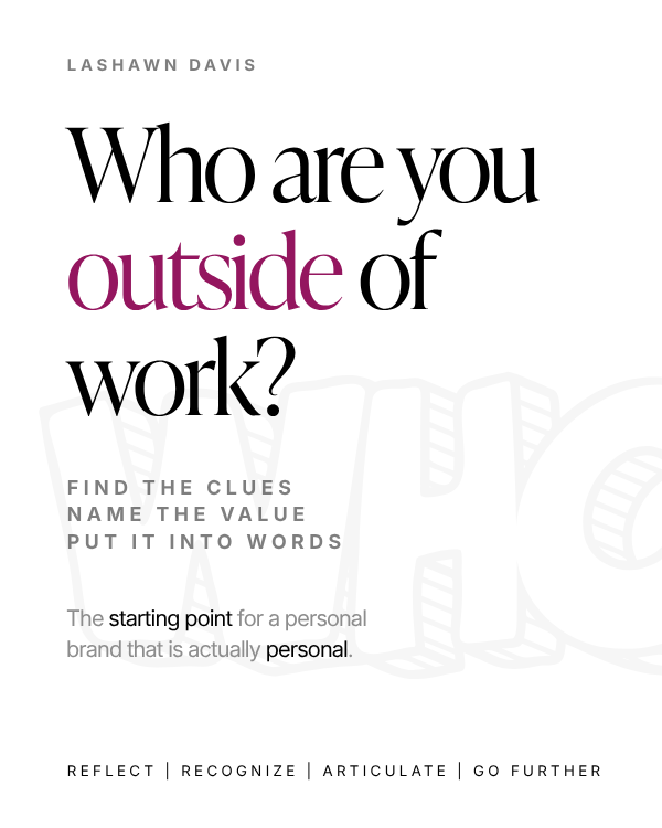 Who Are You Outside of Work? guide cover from The Greatness Lab